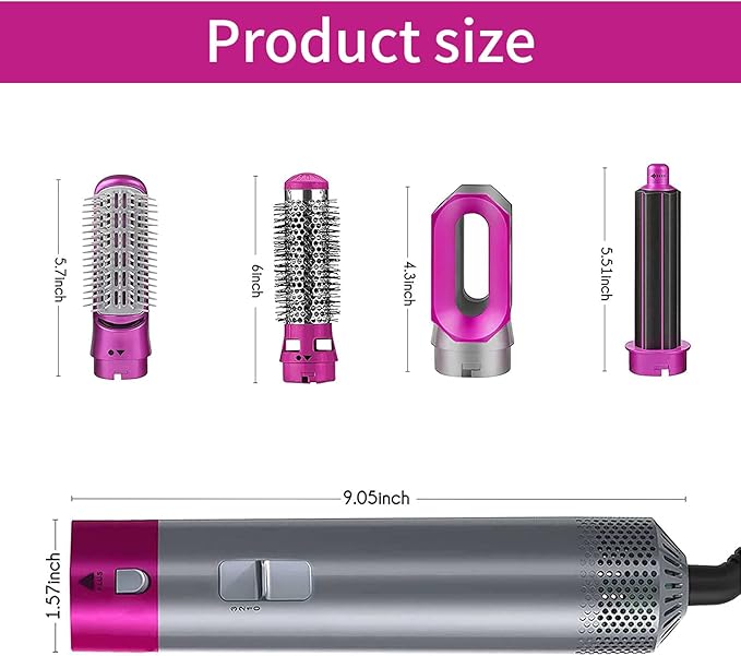ᴀʟ ᴛᴀɪʙᴀ Hot Hair Brush 5 in 1 – فرشاة الشعر الساخنة 5 في 1