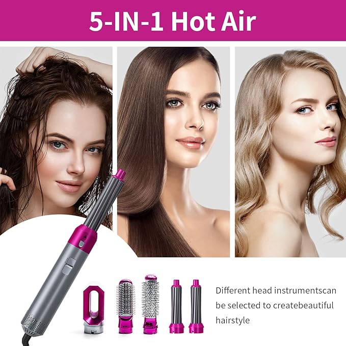 ᴀʟ ᴛᴀɪʙᴀ Hot Hair Brush 5 in 1 – فرشاة الشعر الساخنة 5 في 1