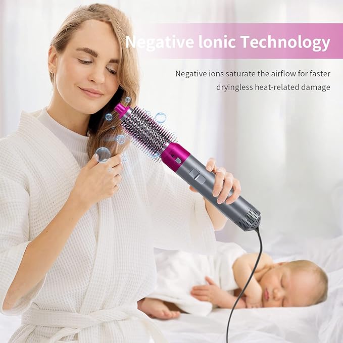 ᴀʟ ᴛᴀɪʙᴀ Hot Hair Brush 5 in 1 – فرشاة الشعر الساخنة 5 في 1