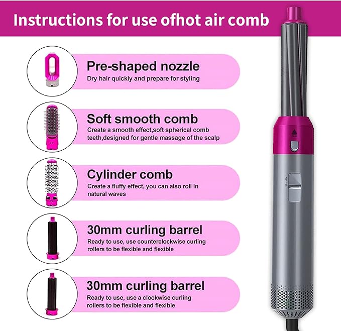 ᴀʟ ᴛᴀɪʙᴀ Hot Hair Brush 5 in 1 – فرشاة الشعر الساخنة 5 في 1